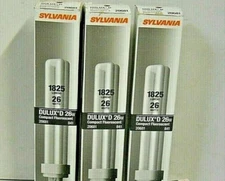 Lot of 3 Sylvania DULUX D 26Watt Compact Florescent Bulb Lamp 1826 Lumens 20681