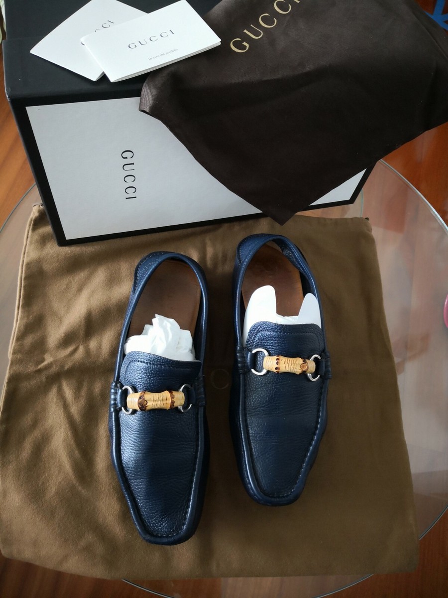 GUCCI LEATHER BAMBOO BIT LOAFER DRIVER | eBay