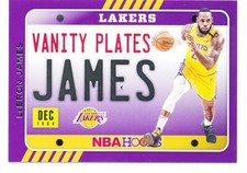 LEBRON JAMES 2020-21 NBA HOOPS VANITY PLATES #3 LOS ANGELES LAKERS MINT B