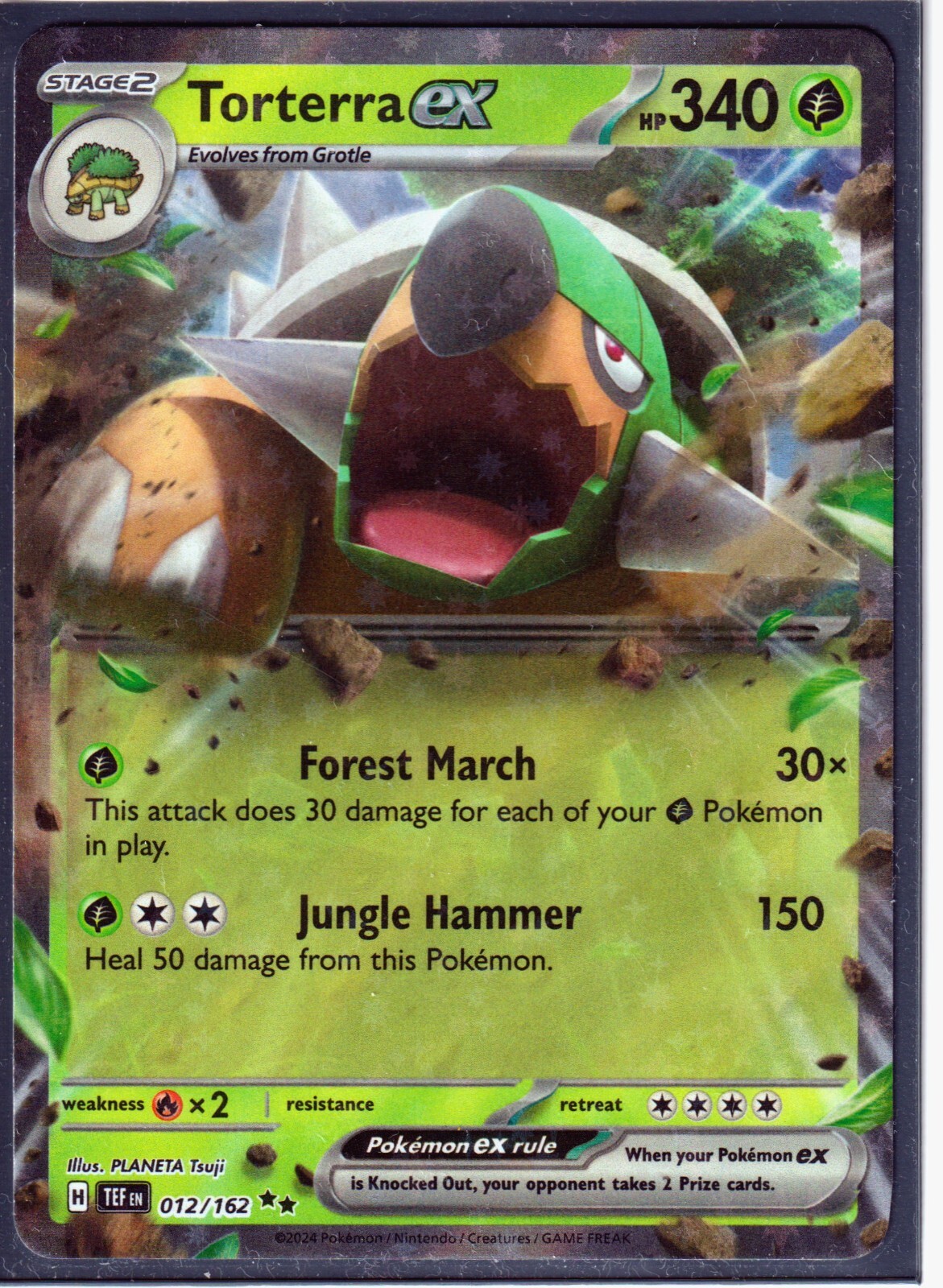 TORTERRA ex 12/162 DOUBLE RARE -TEMPORAL FORCES POKEMON- MINT