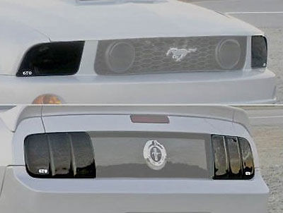 Fits 05-09 Mustang V6 GT GTS Smoke Acrylic Headlight Taillight Covers 4pc Set