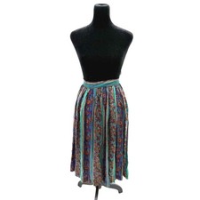 vintage 70s/80s midi skirt fun print with pockets