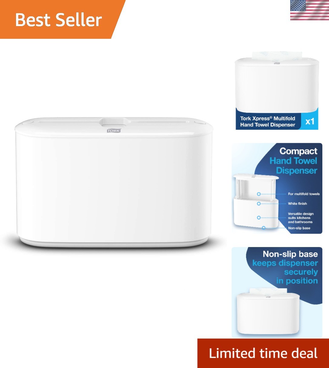 Dispenser White Compact Multifold Hand Towels Hold Up To 1 Bundle