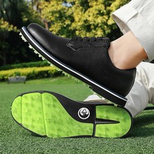 Non Slip Men Golf Shoes Leisure Golfing Sneakers Black White Golfing Footwears