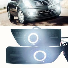Led Projector Fog Light Drl Halo Angel Eye Cover Set N For Cadillac Srx 2010-16