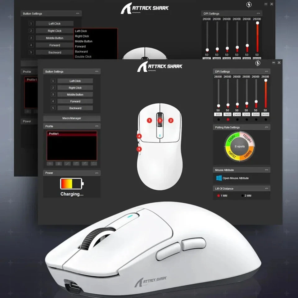 X3 PAW3395 Bluetooth Macro Gaming Mouse , Tri-Mode Connection, 26000dpi - Image 4 of 4