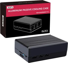 Geeekpi Aluminum Case for Raspberry Pi 5, Passive Cooling Case with Cooling