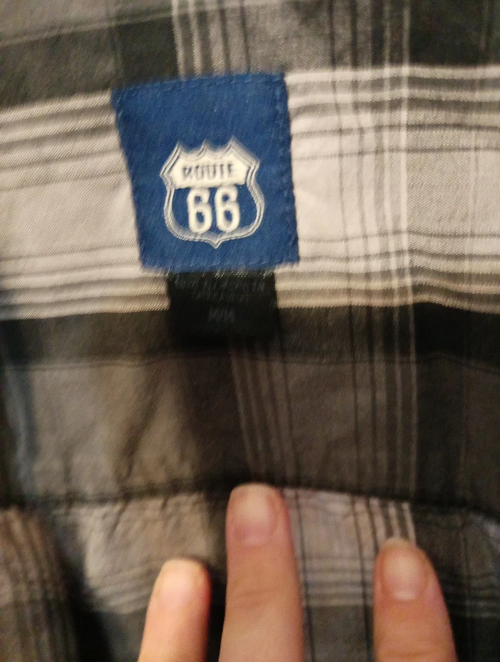 Franela Route 66 Original Hombre Negra y Gris Talla Mediana Foto 3 de 3