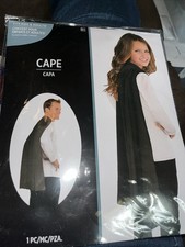 Cape Solid Black 1pc Fits Most Kids  Adults Halloween Cosplay Superhero Vampire