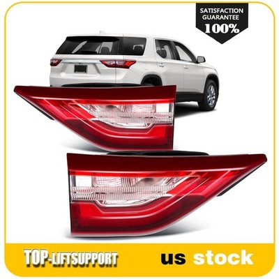 Rear Pair Inner Tail Lights For 2018-2021 Chevy Traverse 2.0L 3.6L Red Clear