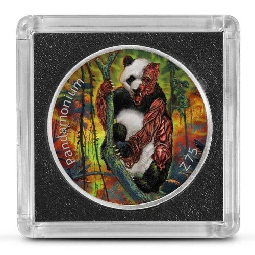 Zombucks World Pandamonium 1 oz Silver Colorized Round ~ Low Mintage