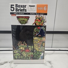 5 Nickelodeon Teenage Mutant Ninja Turtles Boys Boxer Briefs Size 6 100  Cotton