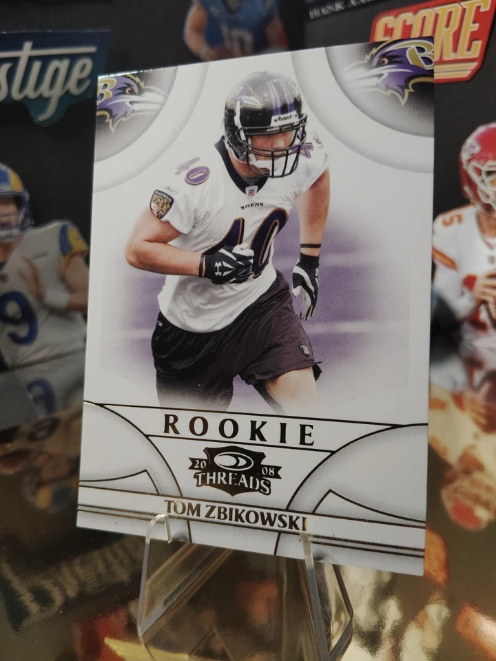 2008 Donruss Threads - Rookie Tom Zbikowski #242 Century Proof Gold    /999 (RC) - Image 2 of 4