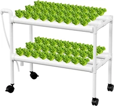 Vertical Hydroponic Growing White, 54 Planting Holes, Water Circulation System,