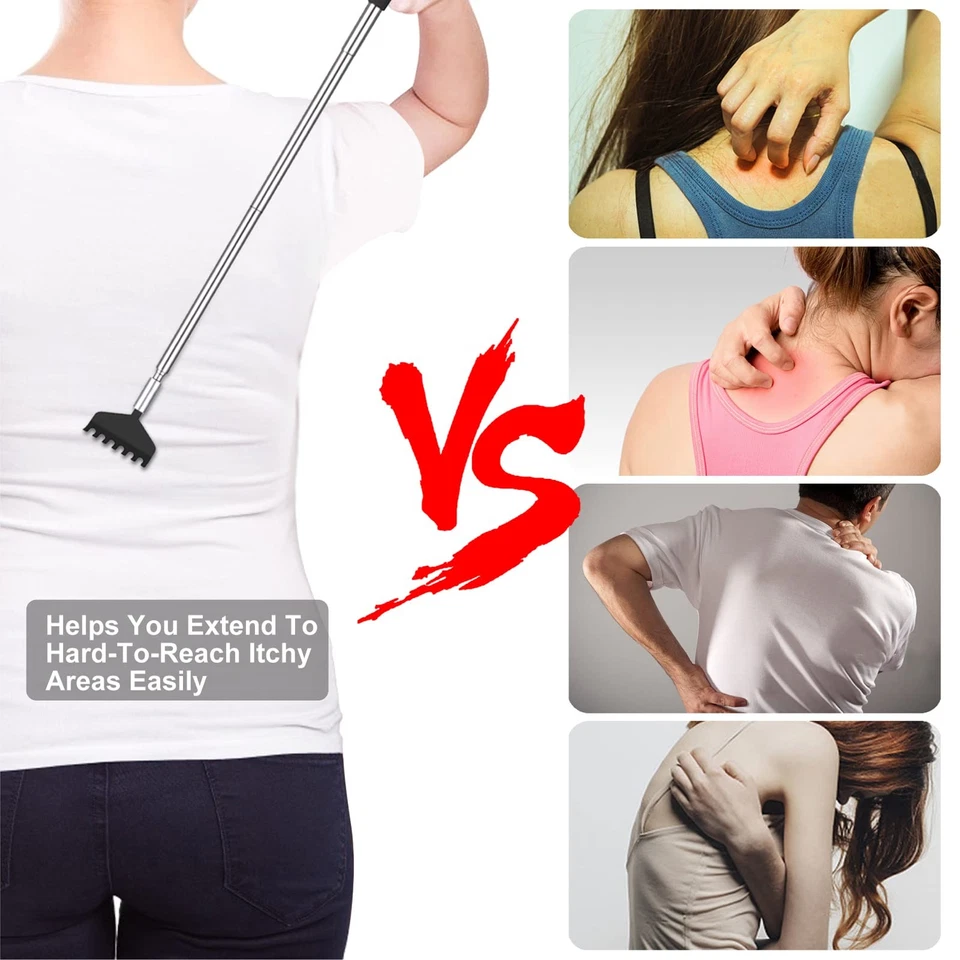 Oversized Back Scratcher Set, 2 Pack Portable Extendable Stainless Steel - Image 3 of 4