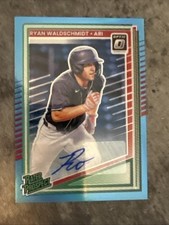 RYAN WALDSCHMIDT 2025 DONRUSS OPTIC AUTO RC CAROLINA BLUE #/35, DIAMONDBACKS
