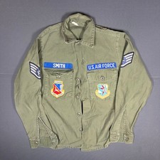Vintage 1972 US Air Force OG-107 Cotton Sateen Utility Shirt 14.5 x 33 Small
