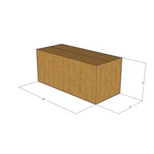 125 14x6x6 Kraft Brown Corrugated Shipping Boxes 32 ECT Single-Wall New