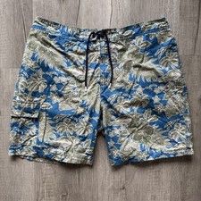 Tommy Bahama Tropical Boardshorts Mens Size XXL Blue and Green Swim Trunk Shorts