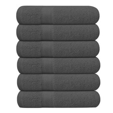 Pack of 6 Bath Towels 27 x 54 Inches, 100 Cotton, Larger Lighter Weight, Q...