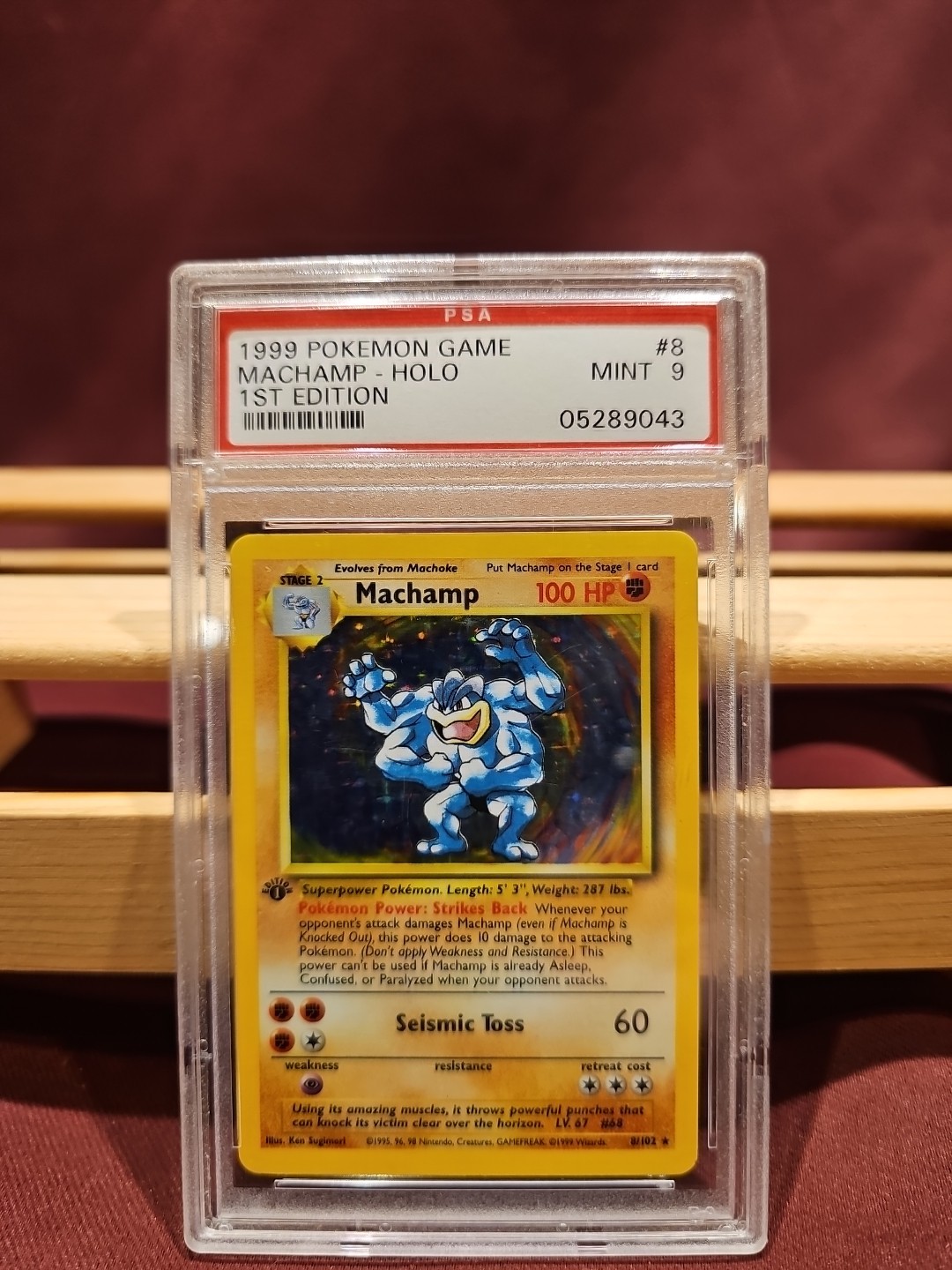 PSA 9 Machamp 1st Edition 8/102 Base Set Holo 1999 Pokemon Card