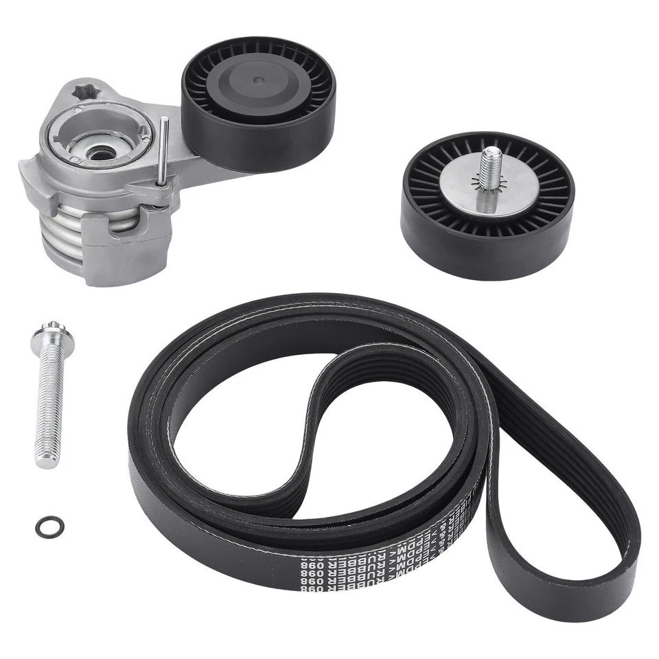 Kit tensor correa de transmisión correa serpentina para BMW X3 X5 528i 530i 530xi 3,0 L EE. UU. Foto 2 de 4