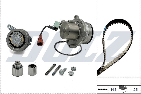 Wasserpumpe + Zahnriemensatz Dolz KD153V Litens Tensioner FüR VW Golf 7 5G1 BQ1-image