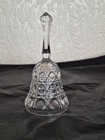 Vintage Kristallglas Glocke mit geschliffenen geätzten Designs 5"