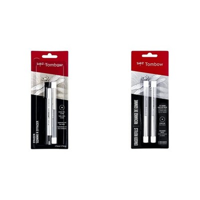 Tombow Mono Zero Eraser and Refill Value Pack, Round 2.3mm. Precision Black