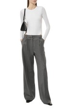 ATM Women's White Solid Long Sleeve Crew Neck Bodysuit Medium 196 NEW