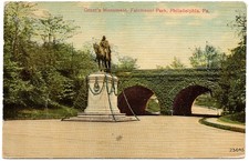 1907 Philadelphia PA Ulysses S. Grant Monument Fairmount Park Civil War Postcard