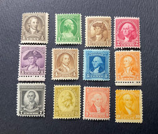 US 1932 GEORGE WASHINGTON BI-CENTENNIAL COMPLETE SET OF 12 STAMPS;SC# 704-715MNH