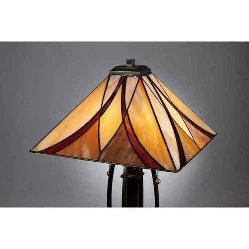 Quoizel Ashville 25" High Bronze Art Glass Tiffany-Style Table Lamp - Picture 4 of 6