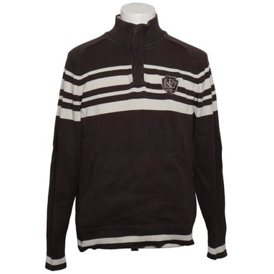Lerros, Strickpullover, Größe: L, Grau/Weiß, Baumwolle, Streifen, Herren #Kye