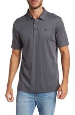  85 Travis Mathew Men's Excursion Knit Golf Polo Shirt - Heather Black - Small