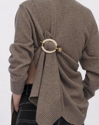 Celine Knotted Wool Sweater with Jewelry Pin S Phoebe Philo Fall 2018