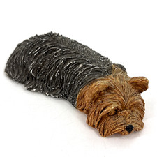 Vintage Yorkshire Terrier Figurine By Sandicast Yorkie SZ118 Laying Sleeping 4"