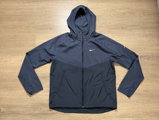 Men's Nike Running Hoodie Windbreaker Jacket Navy Blue Medium Full Zip