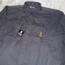 Chaps Ralph Lauren Button Down Shirt Men’s L Gray Long Sleeve Crest Logo