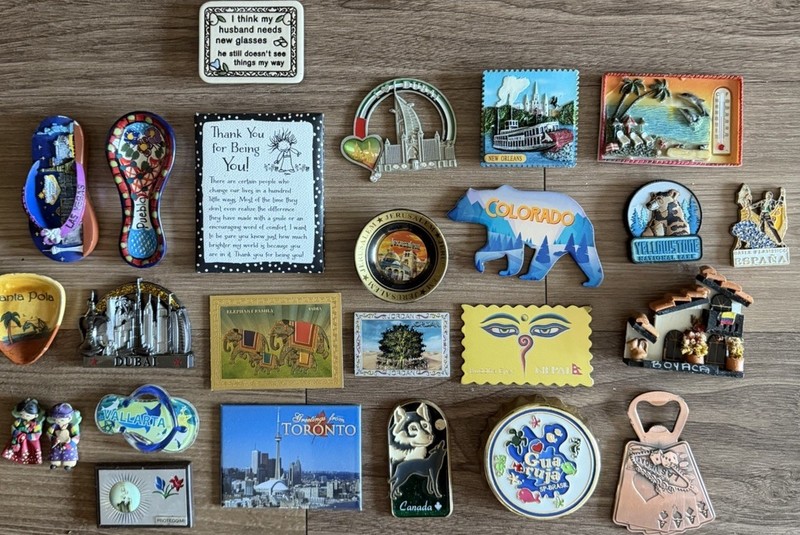 Lot Vintage Refrigerator Magnets Assorted  States Travel Countries Tourist F14