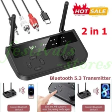 2 In 1 Bluetooth 5.3 Audio Receiver Transmitter Music Wireless Adapter for TV/PC
