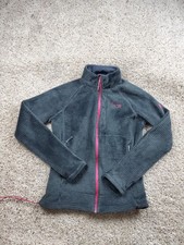 Mountain Hardwear Fleece Jacket Womens Small Gray Pink Polartec Full Zip Pockets