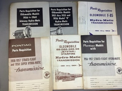 Parts Requisition Oldsmobile Gm Pontiac Hydra-Matic 1951-1964 Lot Of 6 Booklets