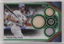 2021 Topps Tribute Tribute Triple Relics Green /99 Todd Helton #TTR-TH HOF 5m1