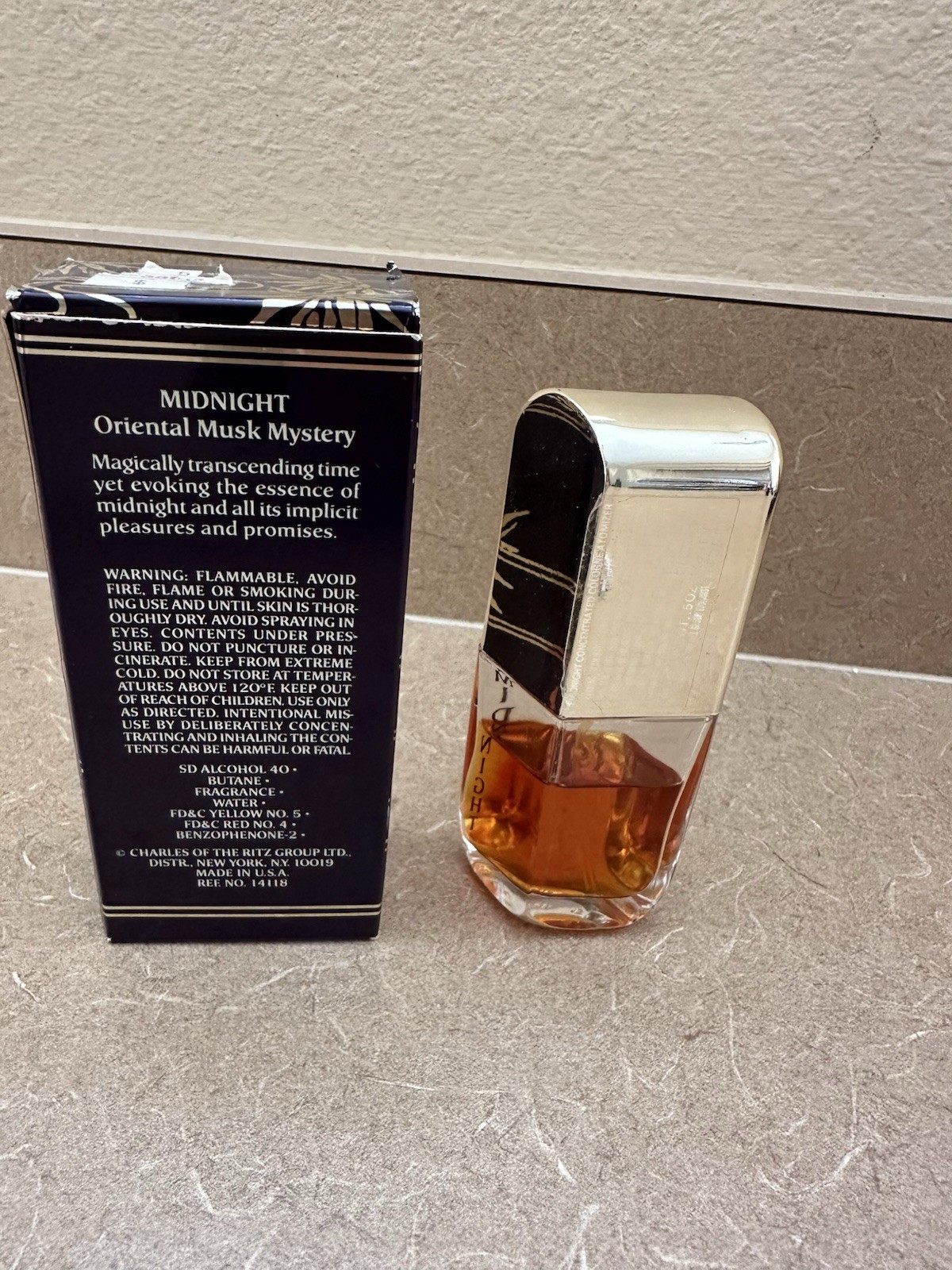 Vintage Charles of the Ritz Midnight Concentrated Cologne Atomizer .5oz 60% Full