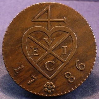 NIEDERLÄNDISCH INDIEN SUMATRA 3 KEPINGS 1786 KUPFER