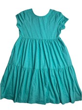 Cat  Jack Girls Dress Sundress With Bow Size L 10/12 Turquoise