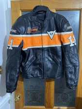 Dainese T200 Vintage Motorcycle Jacket Black And Orange Eu52 Uk42-44large