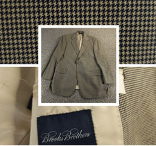 Brooks Brothers Blazer Sport Coat Mens 41R Worsted Wool Mini Houndstooth Italy