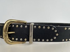 Gianni Versace Vintage 1990’s Medusa Head Leather Belt-Size 50-Black
